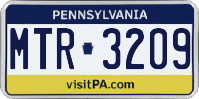 PA license plate MTR3209