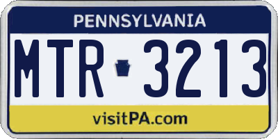 PA license plate MTR3213