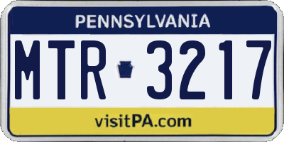 PA license plate MTR3217