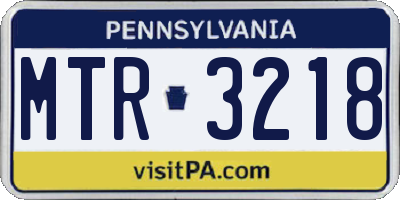 PA license plate MTR3218