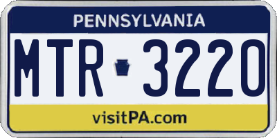 PA license plate MTR3220