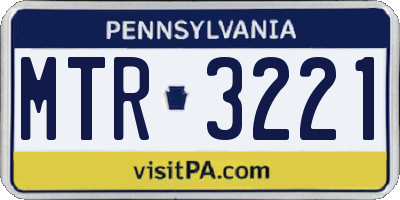 PA license plate MTR3221