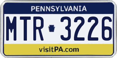 PA license plate MTR3226