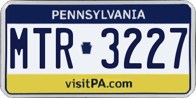 PA license plate MTR3227
