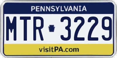 PA license plate MTR3229