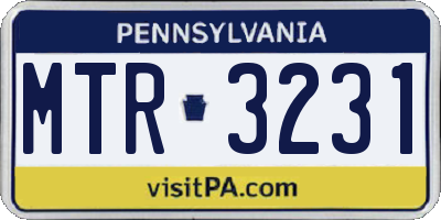 PA license plate MTR3231