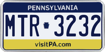 PA license plate MTR3232