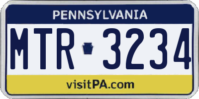 PA license plate MTR3234
