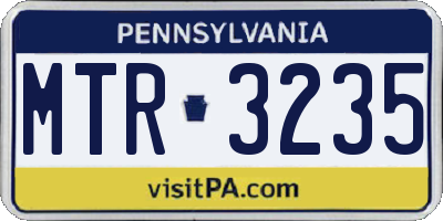 PA license plate MTR3235