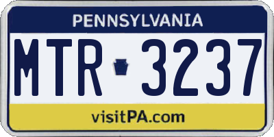 PA license plate MTR3237