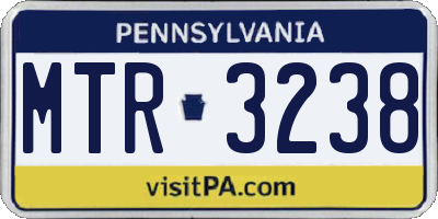 PA license plate MTR3238