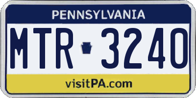 PA license plate MTR3240