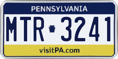 PA license plate MTR3241