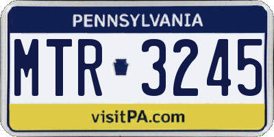 PA license plate MTR3245