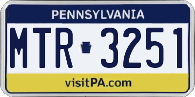 PA license plate MTR3251