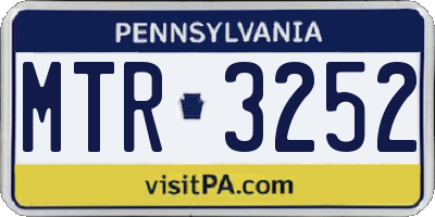 PA license plate MTR3252