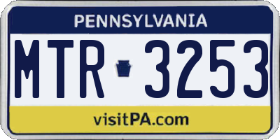 PA license plate MTR3253