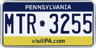 PA license plate MTR3255