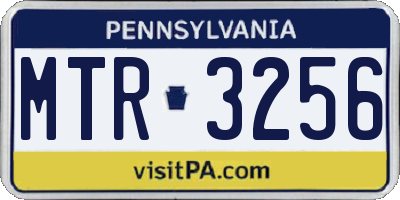 PA license plate MTR3256
