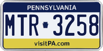 PA license plate MTR3258