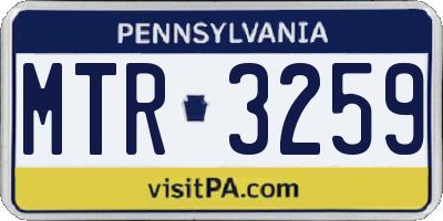 PA license plate MTR3259