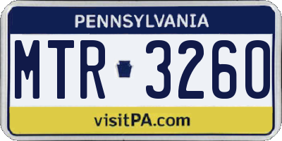 PA license plate MTR3260