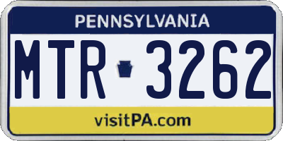 PA license plate MTR3262