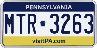 PA license plate MTR3263