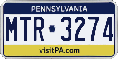 PA license plate MTR3274