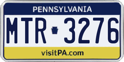 PA license plate MTR3276
