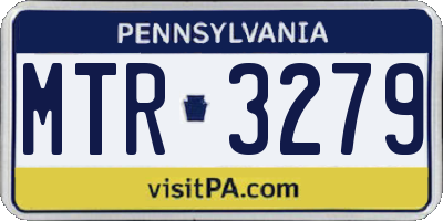 PA license plate MTR3279