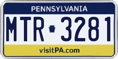 PA license plate MTR3281