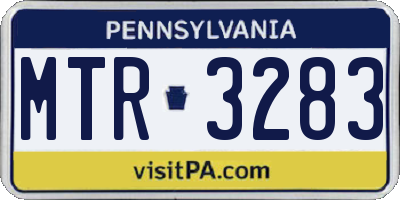 PA license plate MTR3283