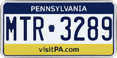 PA license plate MTR3289