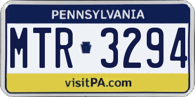 PA license plate MTR3294
