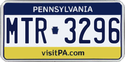 PA license plate MTR3296