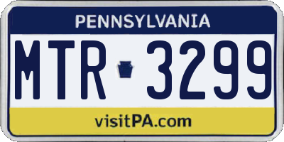 PA license plate MTR3299