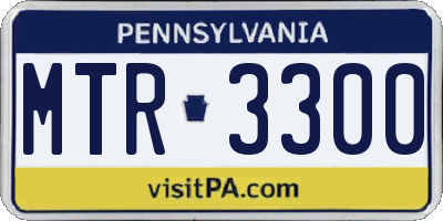 PA license plate MTR3300