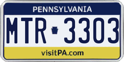 PA license plate MTR3303