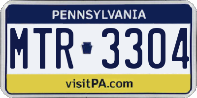 PA license plate MTR3304