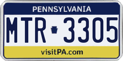 PA license plate MTR3305