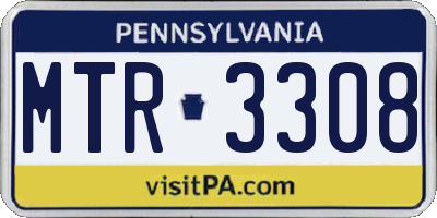 PA license plate MTR3308