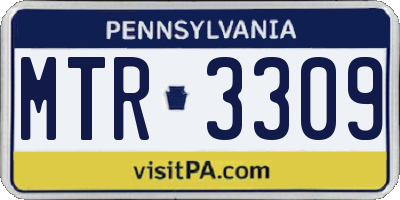 PA license plate MTR3309