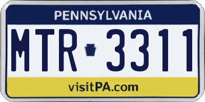 PA license plate MTR3311