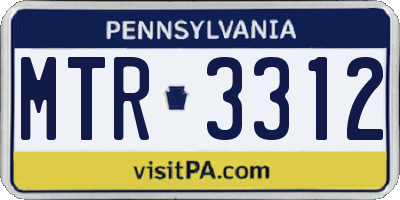 PA license plate MTR3312