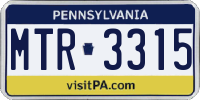 PA license plate MTR3315