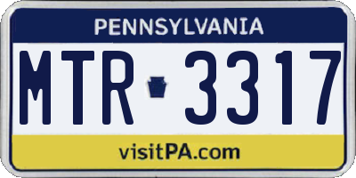 PA license plate MTR3317
