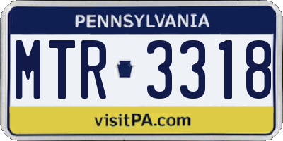PA license plate MTR3318