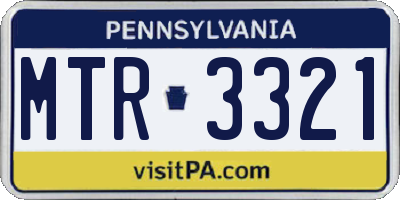 PA license plate MTR3321