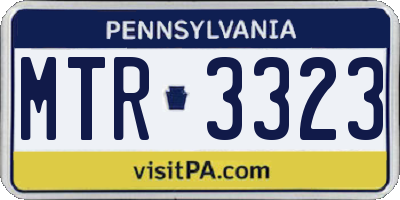 PA license plate MTR3323